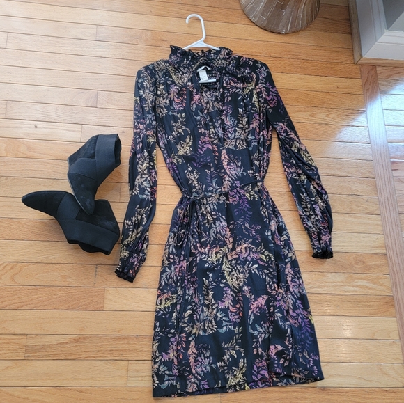 H&M Dress Size 6 Floral Print Long Sleeve - Picture 7 of 10